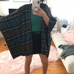 Plaid pancho